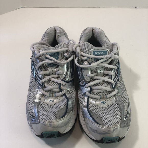 Brooks addiction 10 Womens Running Shoes Size 6.5 White/silver/teal, 1200941B464 - Picture 2 of 9